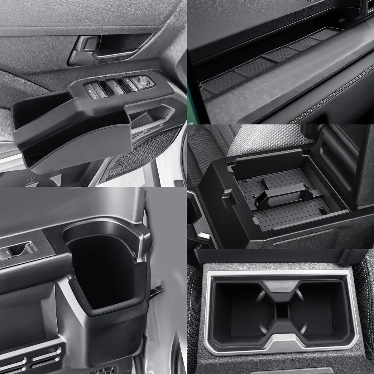 CDEFG 7Pcs for 2025 2026 Toyota 4Runner Center Console Organizer for 2026 Toyota 4Runner Accessories Middle Console & Front Row Passenger Side Storage Box & Cup Holders & Rear Door Storage Pockets