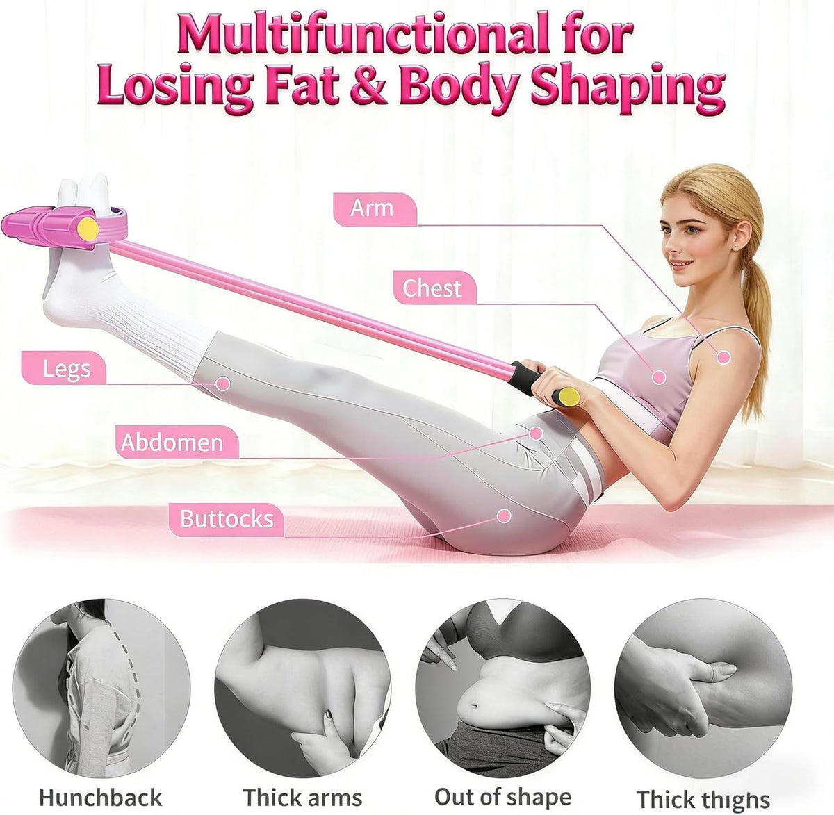 Skiennix Pedal Resistance Bands - Upgrade 6-Tube Manual Tension Training | Lightweight Natural Rubber for Yoga & Pilates