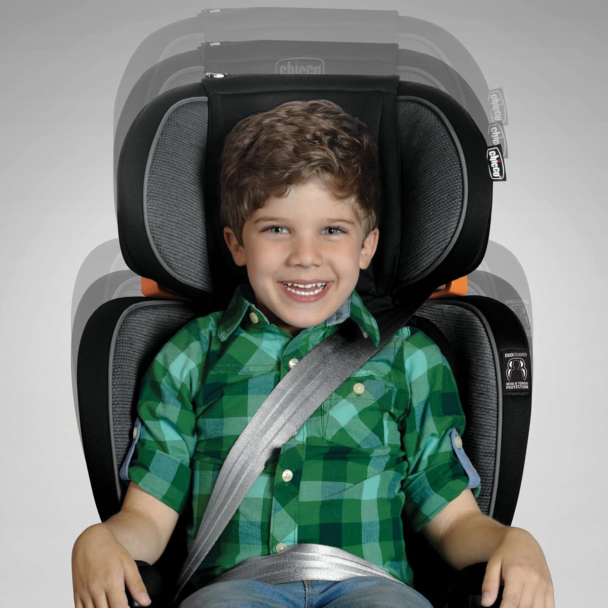 Chicco KidFit Zip Air Plus 2-in-1 Booster Car Seat, High Back, 40-100 lbs