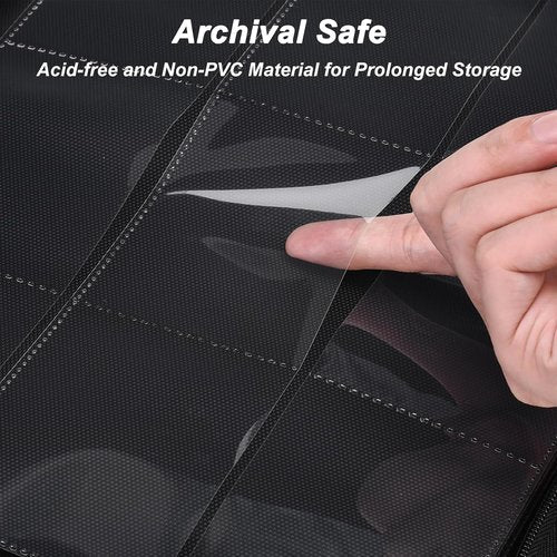 HerriaT Trading Card Binder - Premium 9 Pocket PU Cover for 360 Cards | Sturdy Album for YuGiOh, MTG & TCG