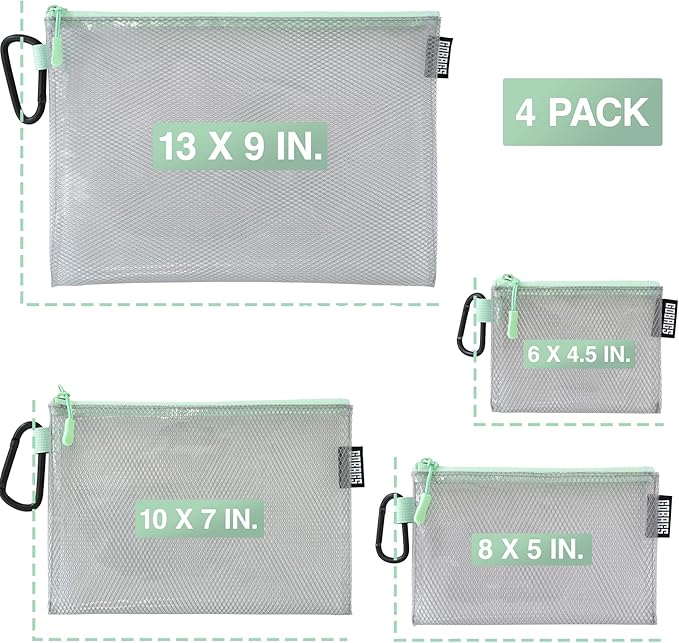 GOBAGS Air Production Multi‑Size Clear Zipper Pouch – Cable Organizer & Travel