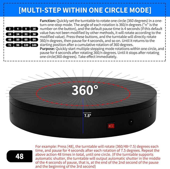 19.7In Large Programmable Motorized Electric Turntable Command-Controlled