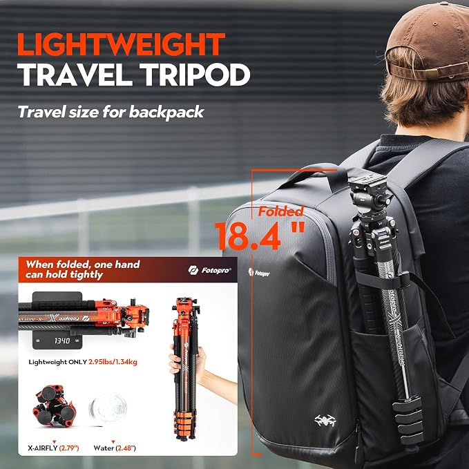 Fotopro X-Airfly Video 64.5 Inch Lightweight Travel Camera Tripod