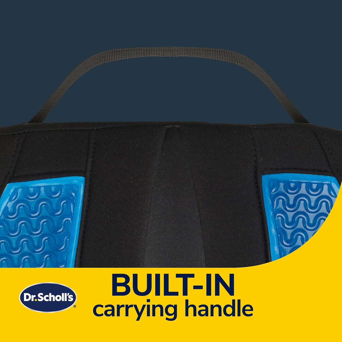 Dr. Scholl’s Massaging Gel Posterior Seat Cushion for Car, Office, Home — Black