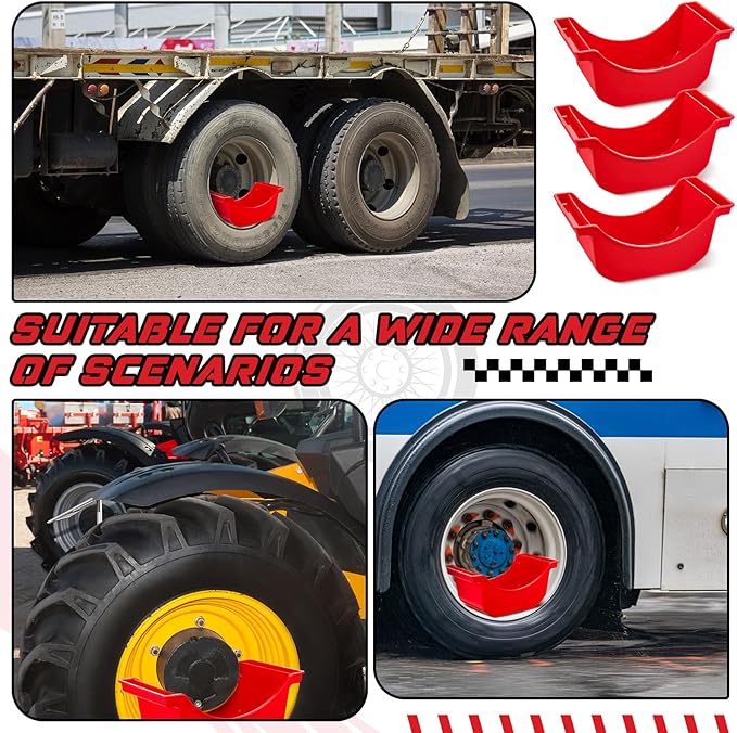 Gisafai 4 Pieces Oil Drain Pan for Wheels Plastic Truck and Trailer Wheel Pan Reusable Oil Drip tool for Wheels(Red)