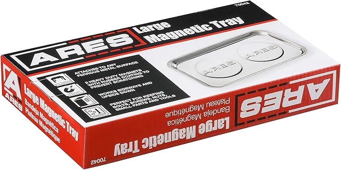 ARES 70042 - Large Magnetic Part Tray - Screws, Sockets, Bolts, Pins, and Tools Stay Vertical, Horizontal and Upside Down with Super Strong 4-Pound Magnets
