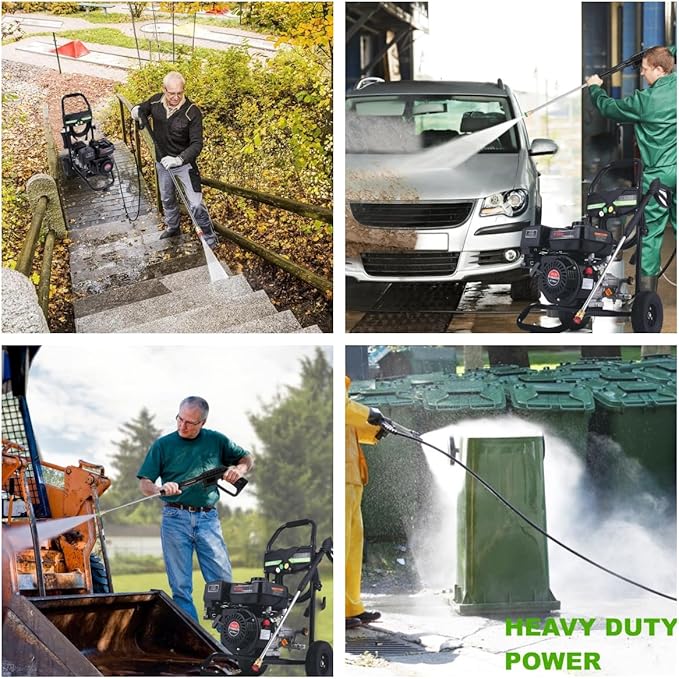 4200PSI Gas Pressure Washer 4.0GPM Gas Power Washer 212CC Gas Powered Washing Machine Commercial High Pressure Washer with 25ft Hose&5 Nozzles for Patio Garden Yard Vehicle,EPA/CARB/ETL (S36-4200PSI)