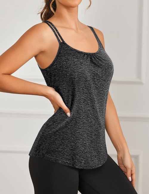 BLEVONH Women's Racerback Workout Tank Top - Loose Fit Yoga Shirt for Running & Gym | Sleeveless Scoop Neck