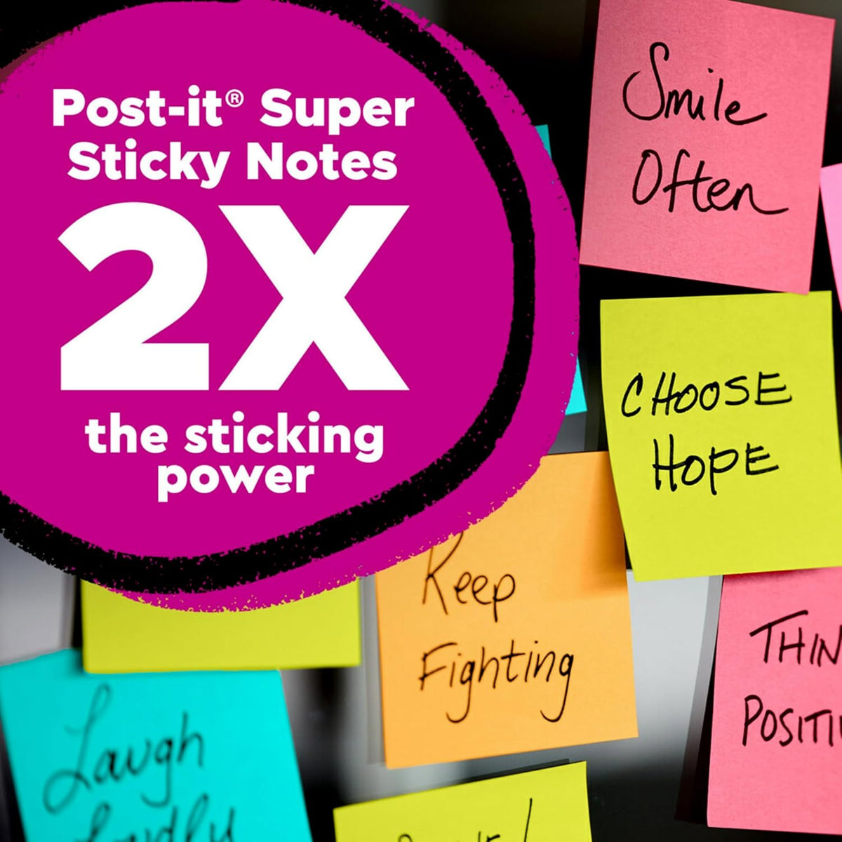 Post-it Super Sticky Notes - 24 Pads, 3x3 In. | Supernova Neons Collection with 2X Sticking Power