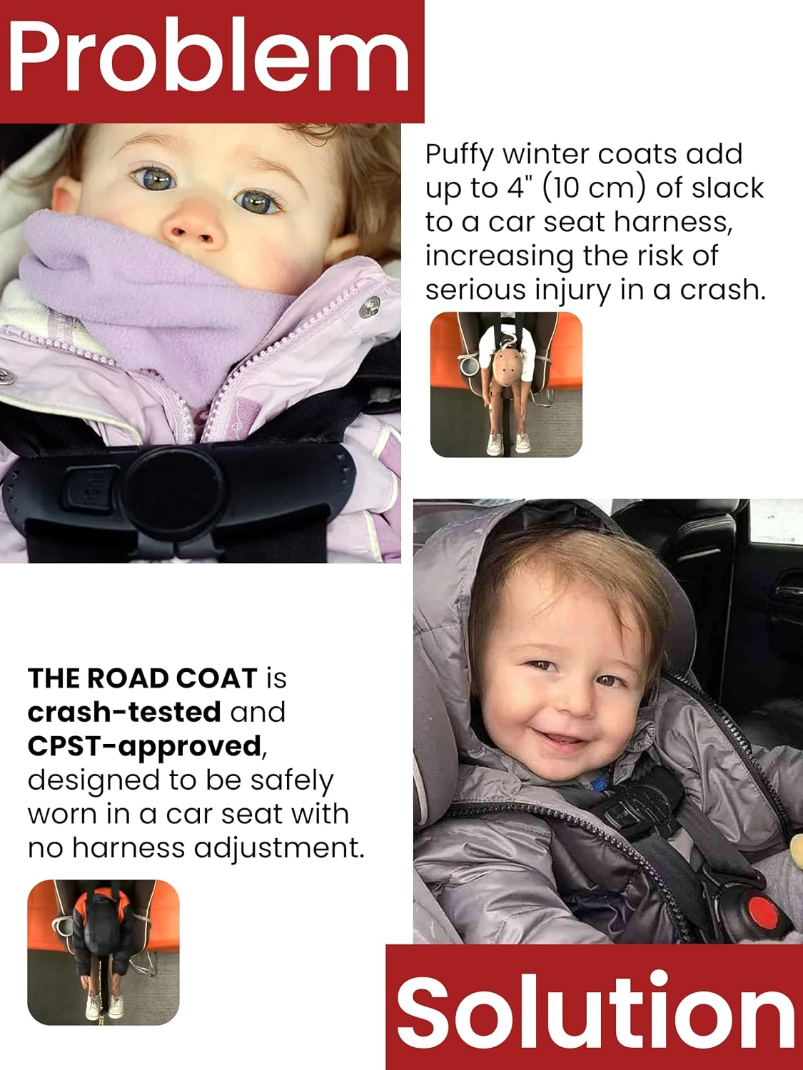 ONE KID Car Seat Coat | The Road Coat Arctic, Years 2-10