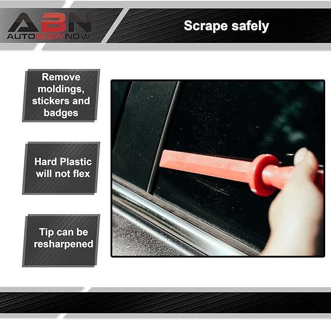 ABN Plastic Chisel 4-Piece Set of 3/4in, 7/8in, 1in, 1-1/2in – Scraper Remover Tool Kit for Adhesive, Caulk, & More
