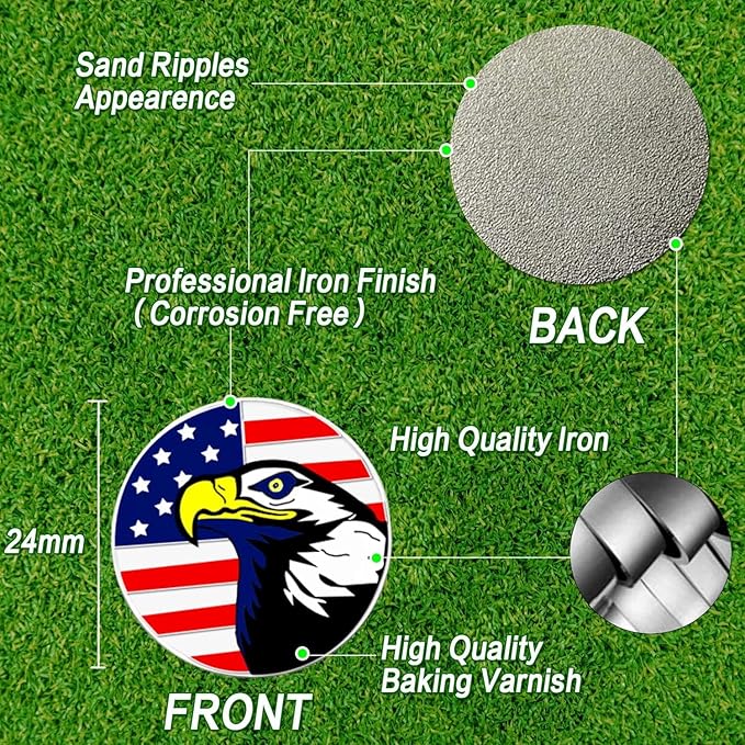 Amy Sport Golf Ball Markers Assorted Patterns Fits All Magnetic Golf Tools Value Set, Alloy Soft Enamel Technique Marker for Hat Clips Gloves Golf Divot Tools Marks