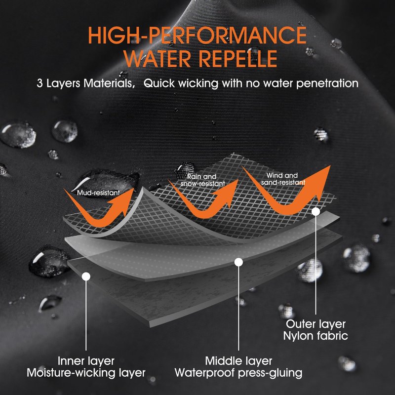 Waterproof Leg Gaiters for Men and Women Adjustable Snow Boot Gaiters for Hiking in Hunting Sand and Mud Mountain Climbing or Snowshoeing (Black L)