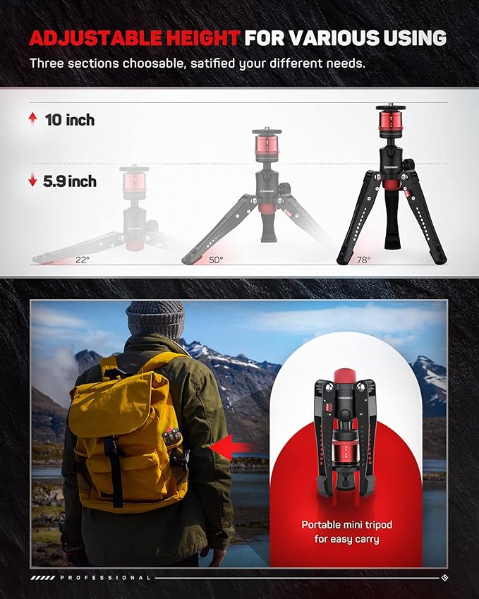 IFOOTAGE Monopod Base Cobra 3 Base, Aluminum Desktop Mini Tripod