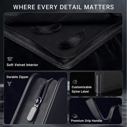 Foluck 9 Pocket Trading Card Binder - Holds 252 Toploaders with 200 Card Sleeves Included | Premium Side-Loading Album