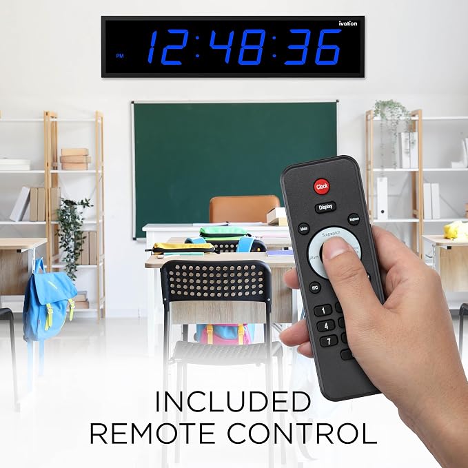 Ivation Huge Oversized 72" Large Digital LED Clock | Big Digital Clock
