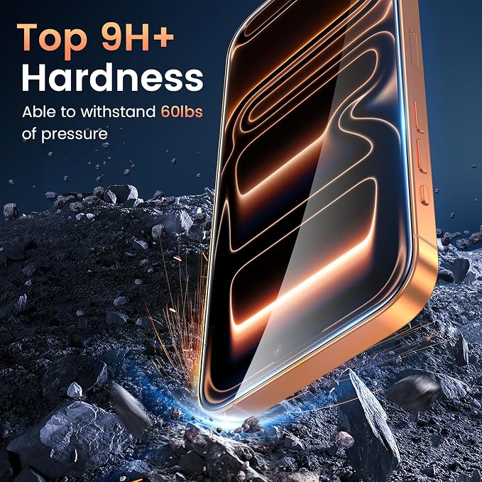 Fotbor Compatible with 3 Pack iPhone 17 Pro Screen Protector with 1 Set Camera