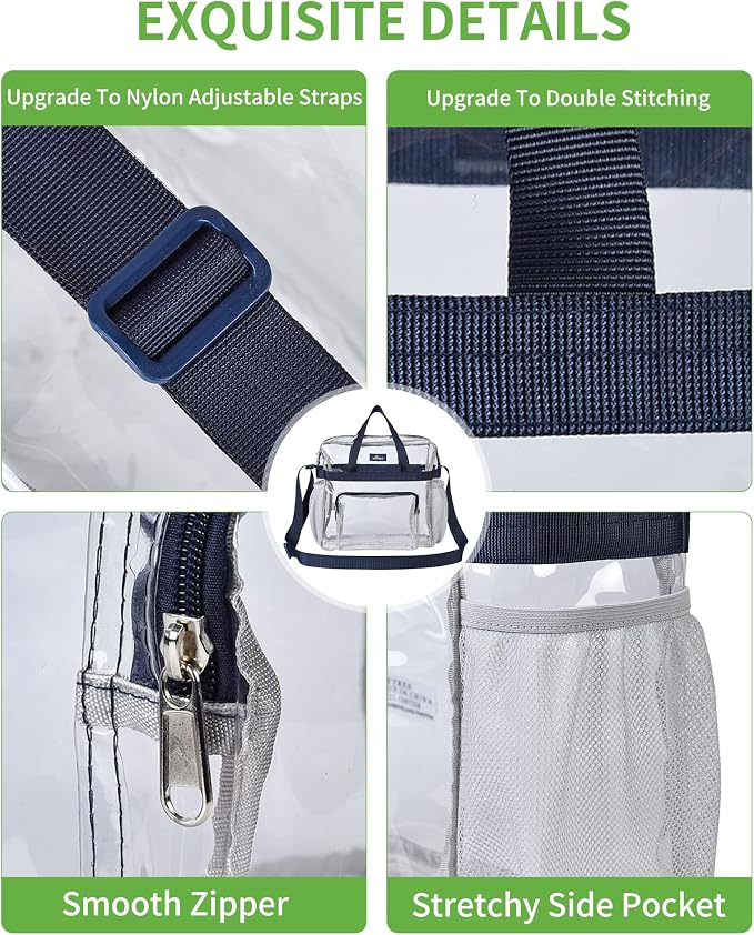MAY TREE Clear Bag for Stadium Events 12×6×12 Clear Tote Lunch Bag