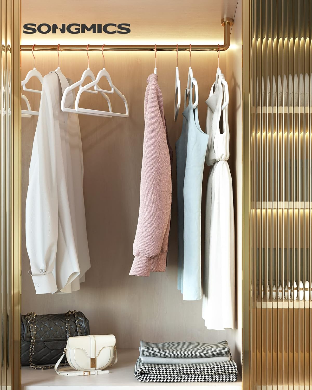 SONGMICS Velvet Hangers, Set of 50, Non-Slip, Space-Saving