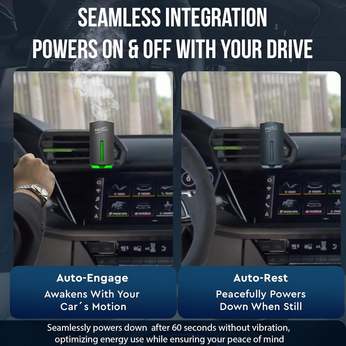 Smart Car Air Freshener: Revolutionary Smart Car Diffuser Vent Clip with 3 Exclusive 10 ml Fragrances (Fresh Essence Collection)