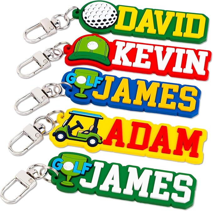 Personalized Sports Golf Keychain – Custom Name Tag, Bag Tag, Luggage Tag – Gift for Kids, Coaches, Teams