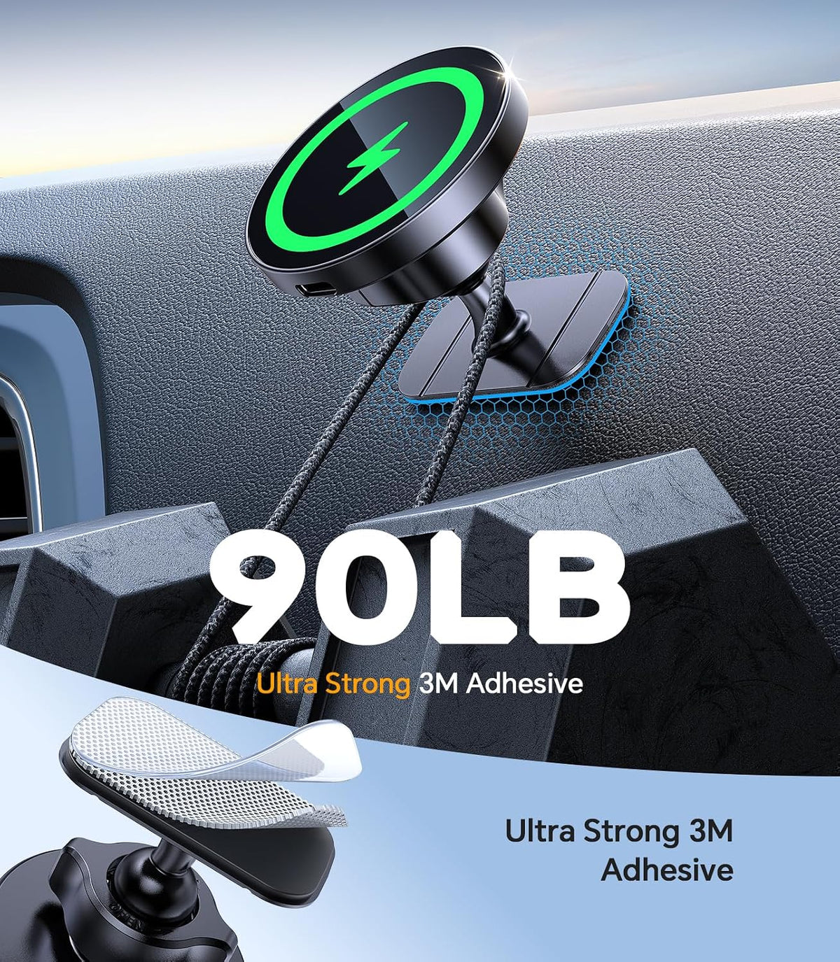 Kaistyle for MagSafe Car Mount Charger【Stronger Magnets】 15W Magnetic Wireless Car Charger Phone Holders for Your Car Accessories for Women Men Car Mount for iPhone 18 Pro Max 17 16 15 14 13 12