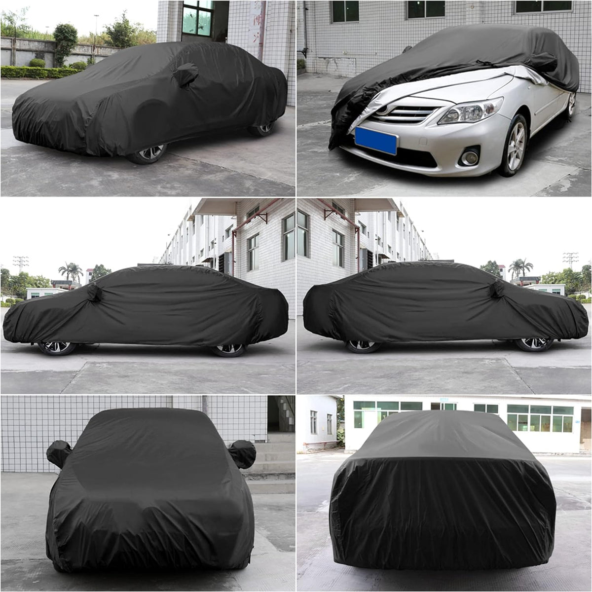 uxcell Car Cover Waterproof All Weather for Car, Full Car Cover Rain Sun Protection Universal Fit for Sedan 178''-185''