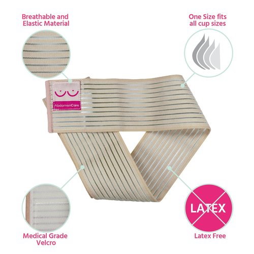 Abdomencare Breast Implant Stabilizer Band I Post Surgery Breast Band Chest Compression Wrap for Women I Breast Augmentation Band I Bra Breast Reduction Recovery Supplies for Healing I One Size