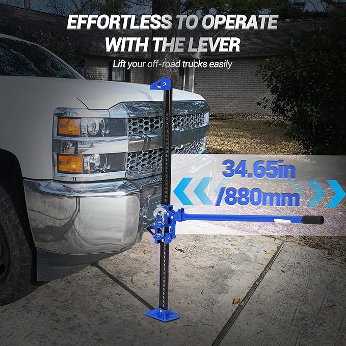 GarveeTech 48 in Farm Jack, 3 T Capacity Ratcheting Off Road, Utility Heavy-Duty F-arm J-ack for Tractor, Truck, SUV, Lift Height 5.12-41.14 in