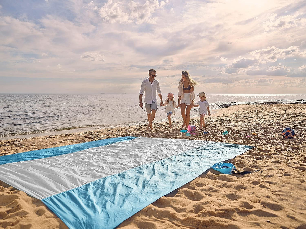 WEKAPO Beach Blanket - Extra Large Sandproof & Waterproof Mat | Quick Drying for Picnics, Camping & Vacations