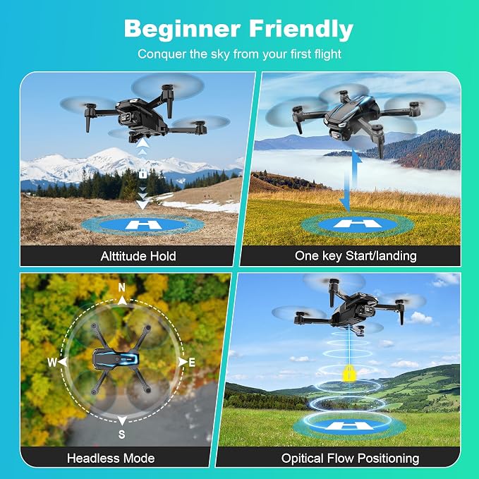 Drone with 1080P Camera, Foldable Remote Control Quadcopter