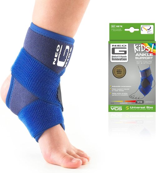 Neo-G Ankle Brace for Kids - Adjustable Support for Joint Pain & Injuries - Class 1 Medical Device - Blue