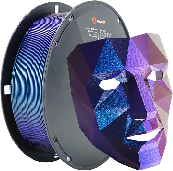 LOVOON 3D PLA Filament 1.75mm, Burnt Titanium 3D Printer Filament Sparkle