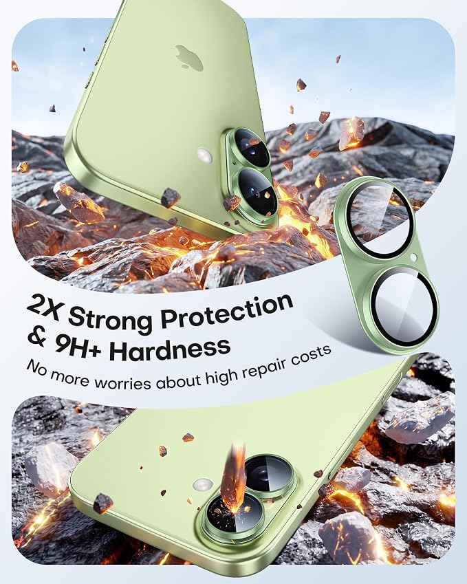 TAURI 2 Pack for iPhone 17 Camera Lens Protector, Full Coverage Military-Grade