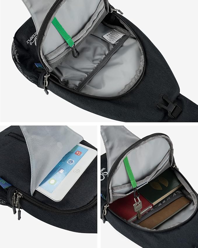WATERFLY Small Hiking Sling Bag: Crossbody Sling Backpack Chest Bag Daypack