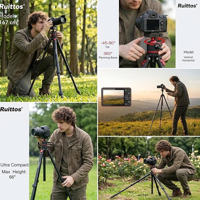 Travel Tripod, Canon G7X, DSLR/SLR Cameras, Video Camcorders, Action Cameras