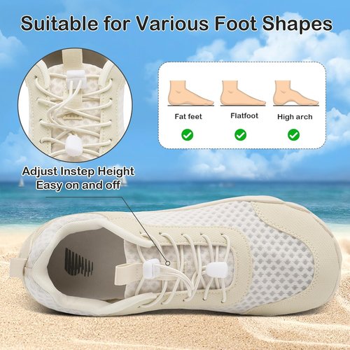 BARERUN Quick-Dry Water Shoes for Men & Women - Adjustable Wide Toe Design for Beach & Sports