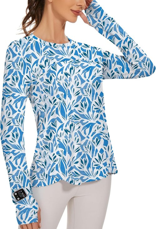 Blingfit Women's Long Sleeve Workout Tops - Lightweight UPF50+ UV Protection for Running & Hiking