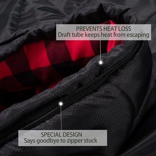 HiZYNICE Cold Weather Sleeping Bag - 100% Cotton Flannel | XXL Size for Adults, Includes Compression Sack