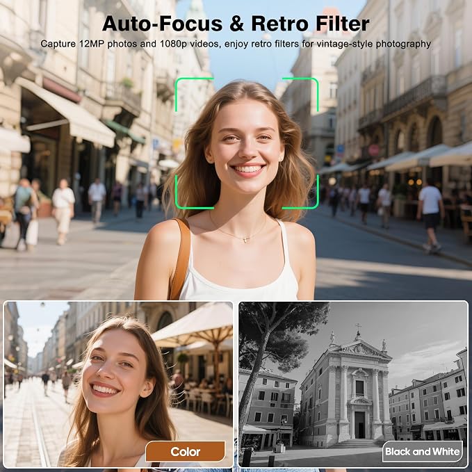 CHUZHAO Vintage Mini Digital Camera, Portable TLR Style Retro Point and Shoot