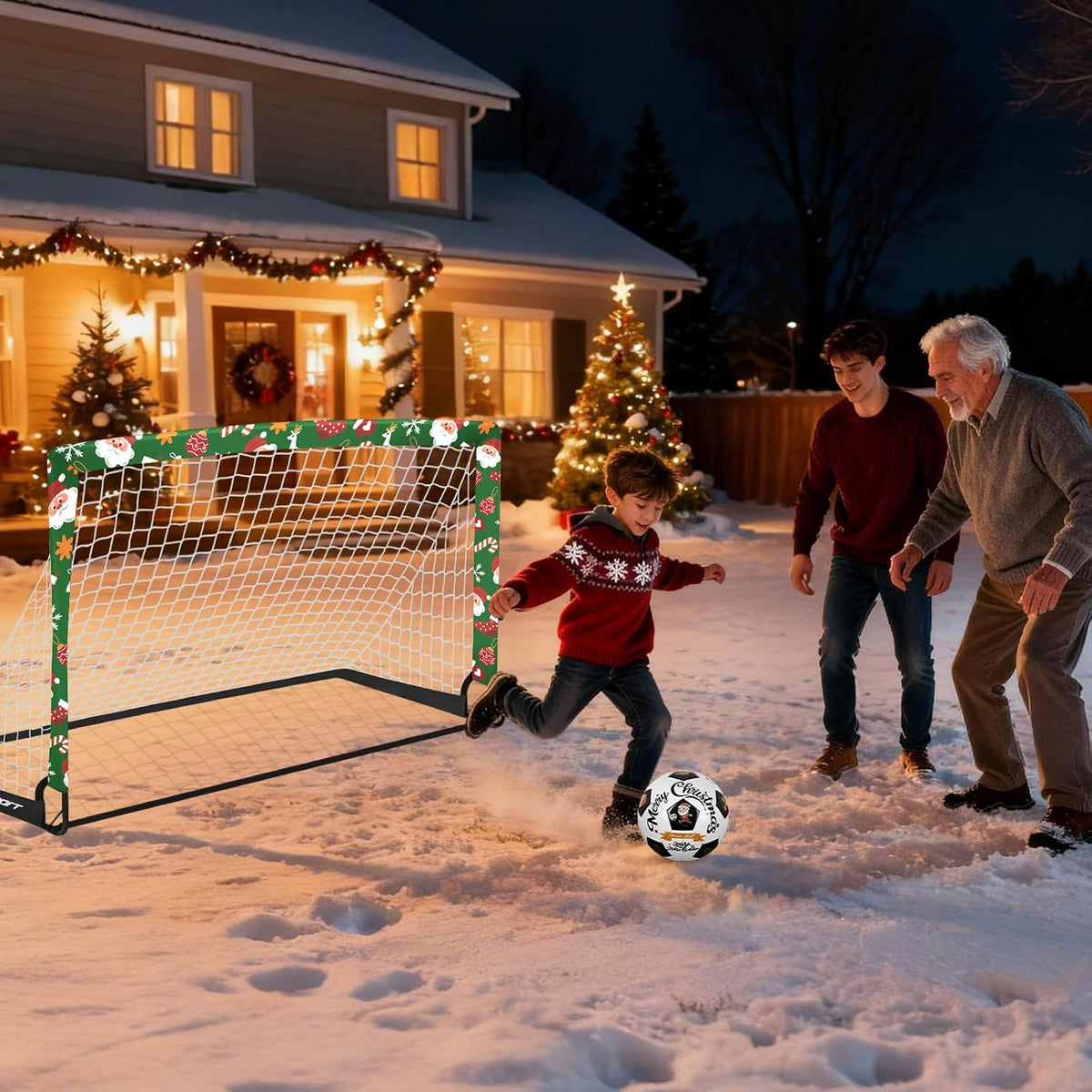 Skiennix Kids Soccer Goals - Portable 4' x 3' Backyard Training Set with Soccer Ball & Net