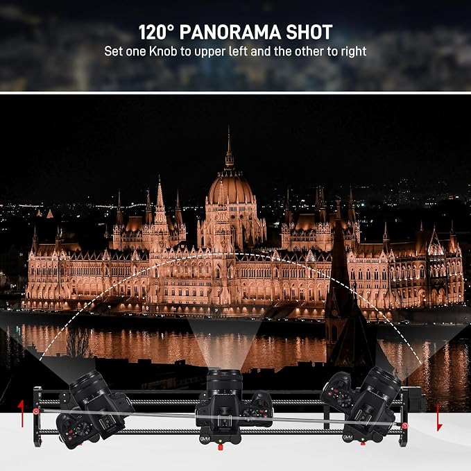 GVM 48"/120CM Carbon Fiber Motorized Camera Slider, Professional Camera Slider