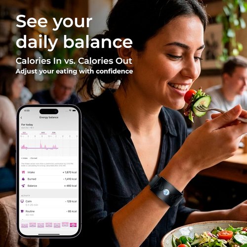 HEALBE Calorie Tracker - Automatic Smart Band with App | 24/7 Heart Rate, Sleep & Hydration Monitoring
