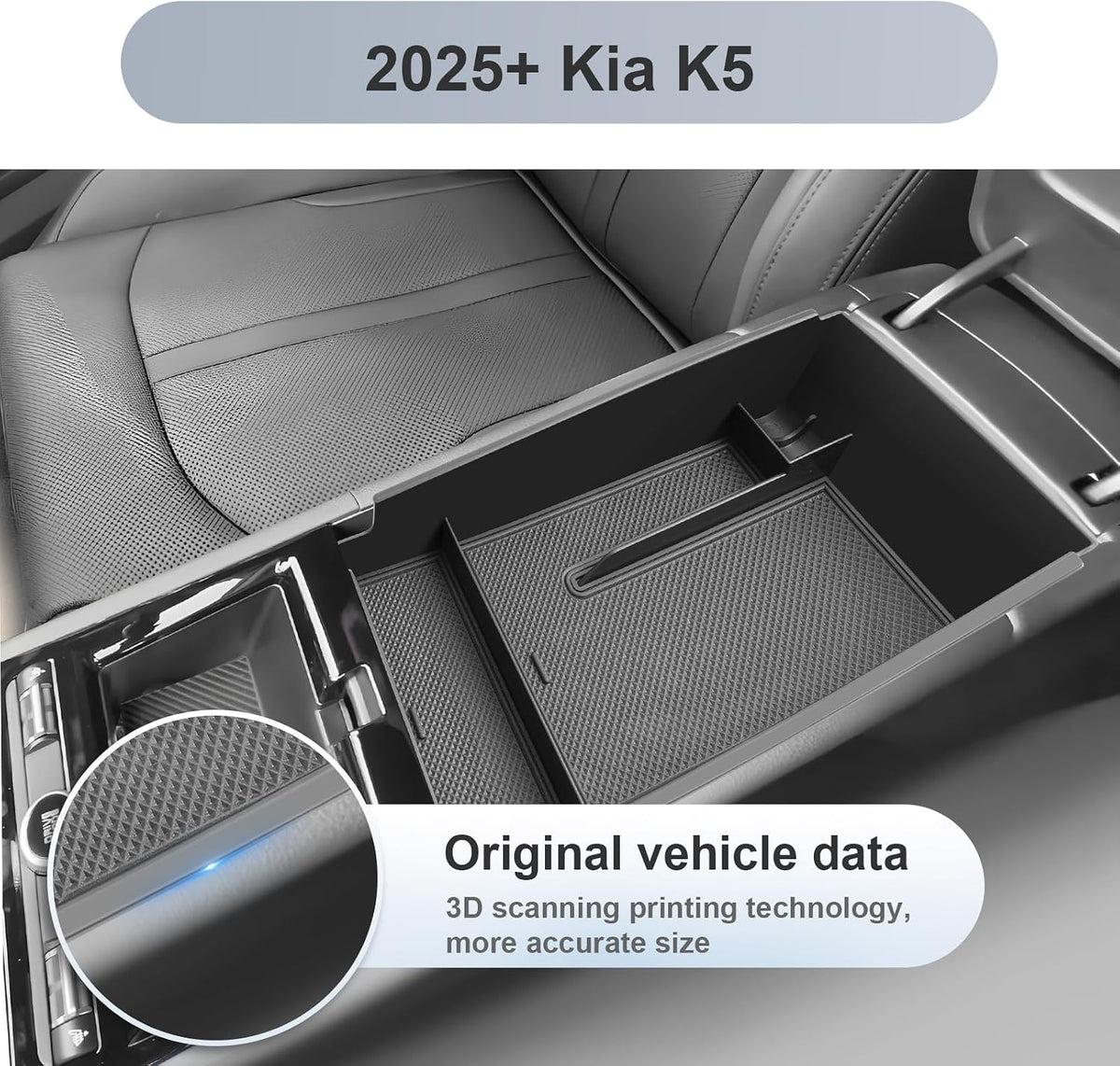 SKTU for 2025 2026 2027 Kia K5 Accessories Center Console Organizer ABS
