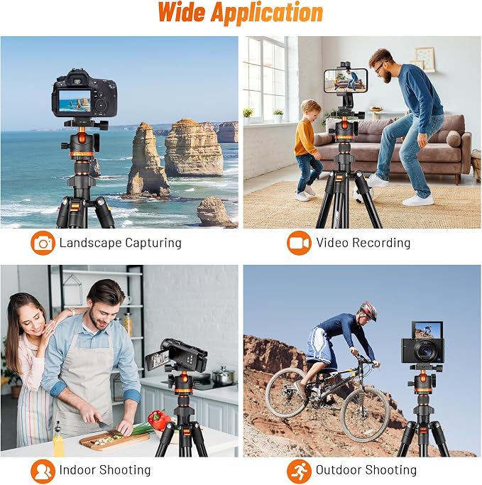 JOILCAN 66" Camera Tripod, Travel Tripod