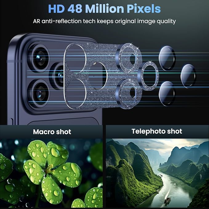 Uyiton Compatible with iPhone 17 Pro Max Camera Lens Protector Bling
