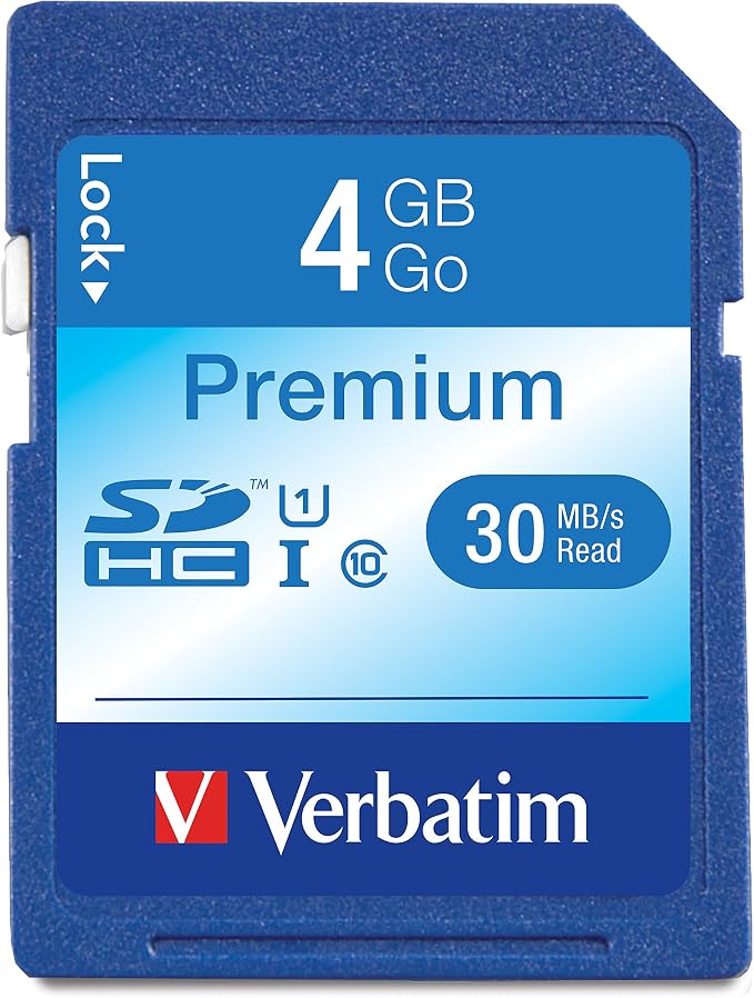 Verbatim 96171 4GB Premium SDHC Memory Card, UHS-I U1 Class 10