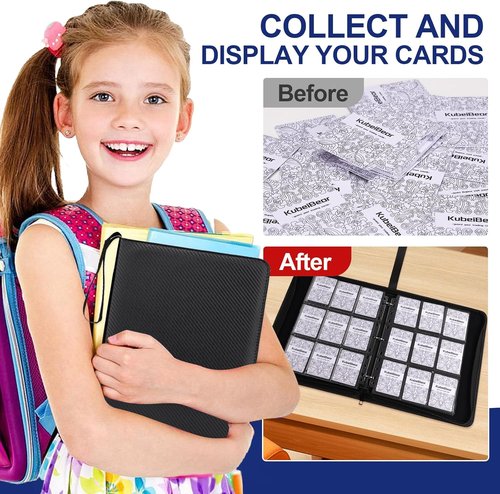Card Binder - 720 Capacity Zippered Trading Card Holder for MTG & Sports Cards - Durable, Acid-Free Storage (Black, 9 Pocket)