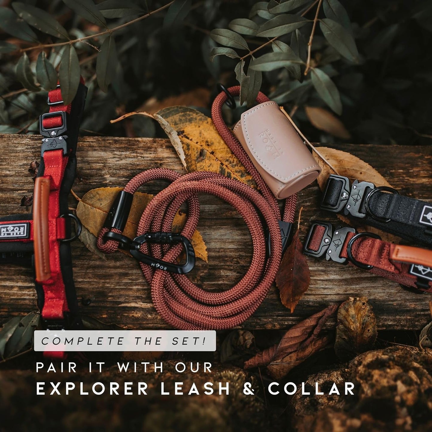 MADE TO ROAM Premium Explorer Harness - Y-Shaped Dog Harness with Adjustable Durable Nylon, Soft Padding, Metal Buckles and Leather Handle for Small, Medium, Large Dogs (New York Afterlight, Size 3)