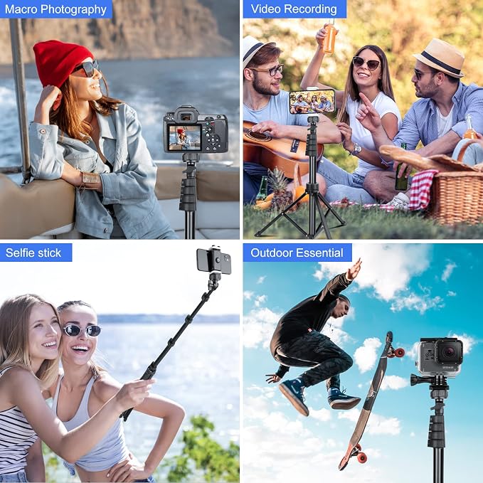 Sensyne 67" Phone-Tripod, Extendable Cell Phone Tripod Stand & Selfie Stick
